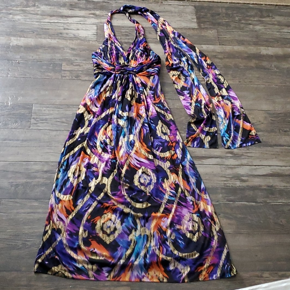 Oleg Cassini Halter Neck Backless Maxi Dre… - Picture 8 of 14